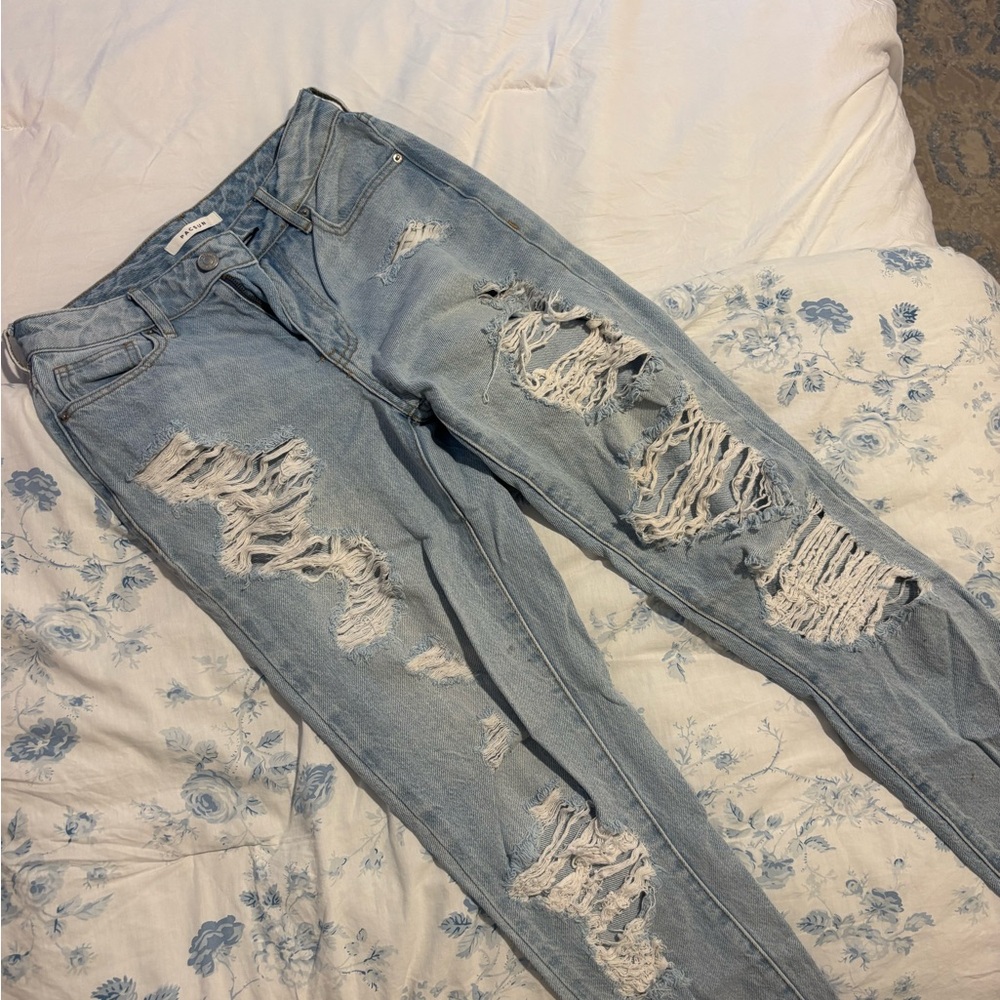 PacSun Light Blue Distressed Mom Jeans